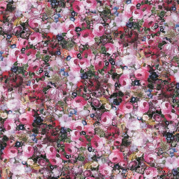 Elégant Lady Dress numérique impression tissu de soie chiffon (XF-0060)